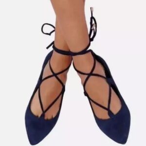 Yoki Size 7 Jollymix Urban-140, Dark Blue, Velvet Flat Shoe - NEW